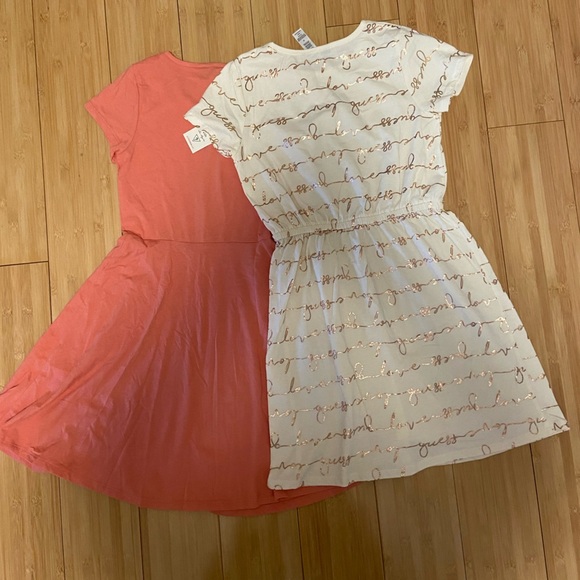 Guess dresses set of 2 salmon and beige girls Sz 12 - Picture 2 of 6